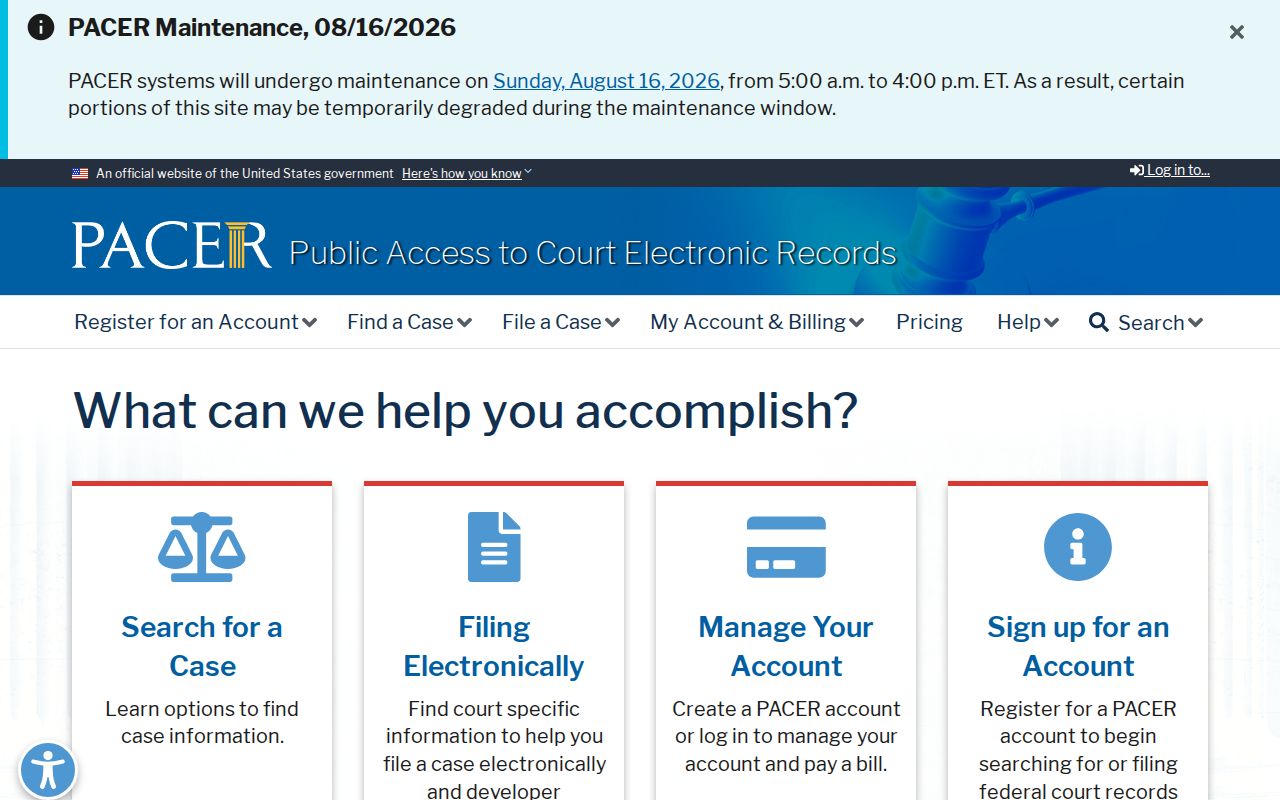 PACER search for Pocahontas County federal criminal court cases