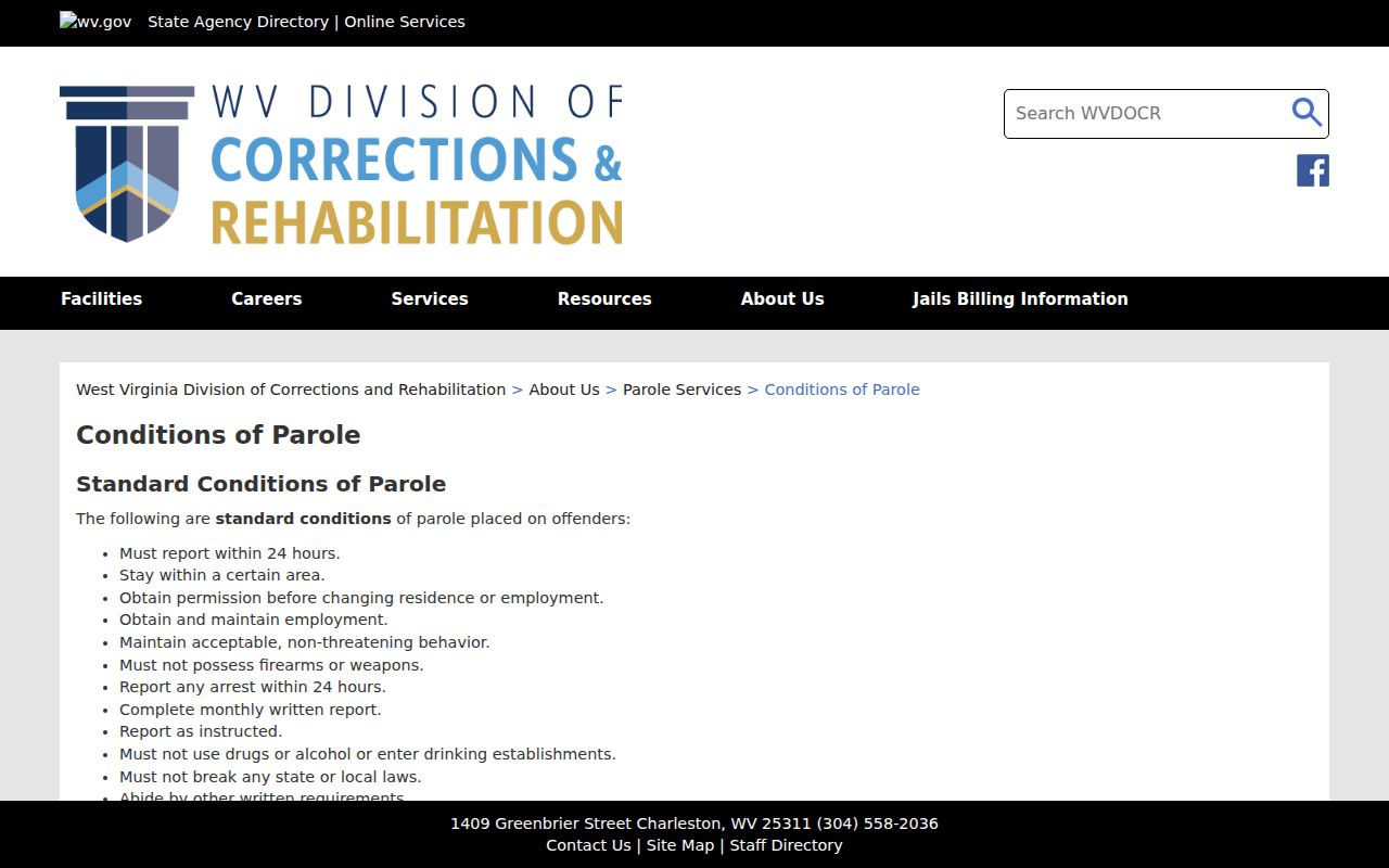 Hillsboro criminal records in Pocahontas County and West Virginia parole conditions