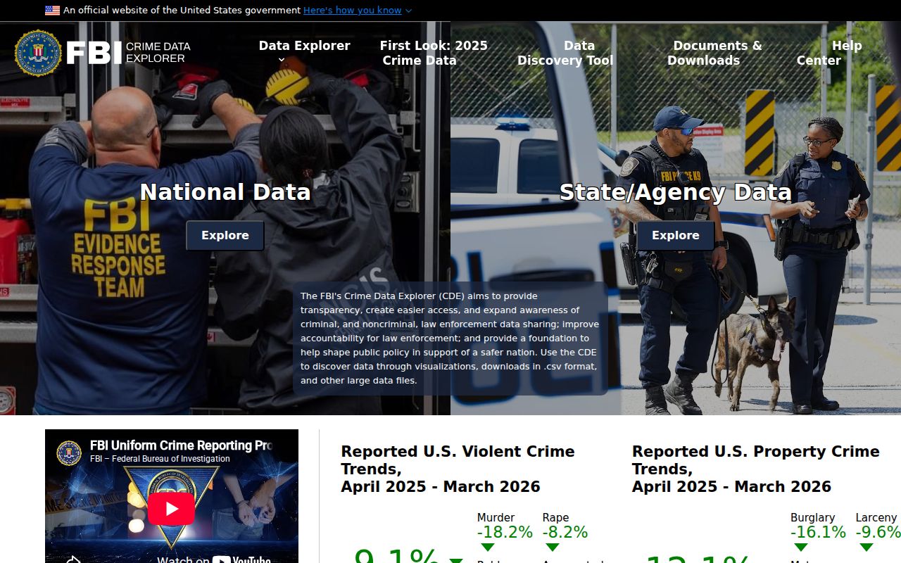Marlinton criminal records and FBI crime reporting interface